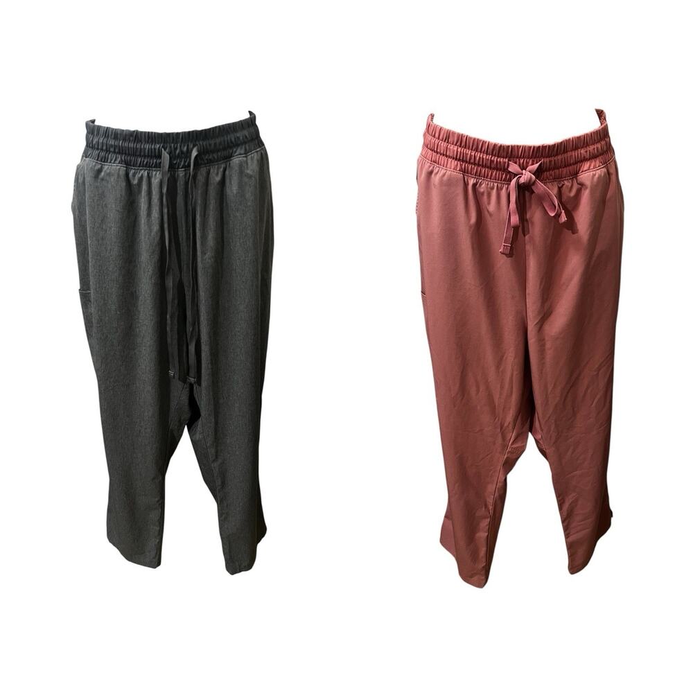 Hanes Lot Of 2 Women’s Scrubs Cargo Joggers pants Comfort Fit Healthcare 2XL EUC